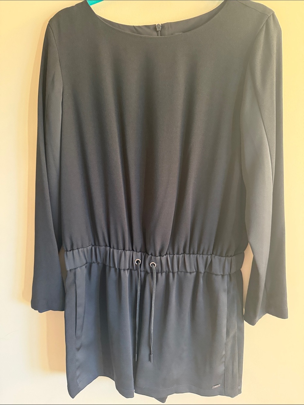A/X Armani Exchange black  Long-Sleeve Drawstring jumpsuit